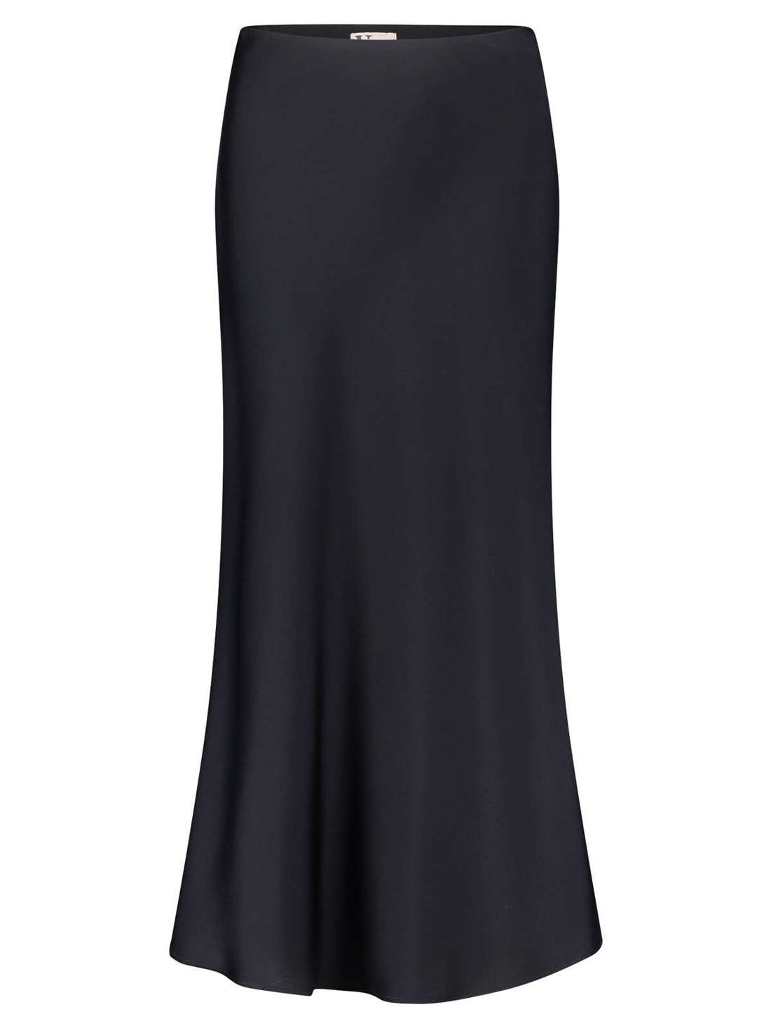 Атласная юбка длиной до икры