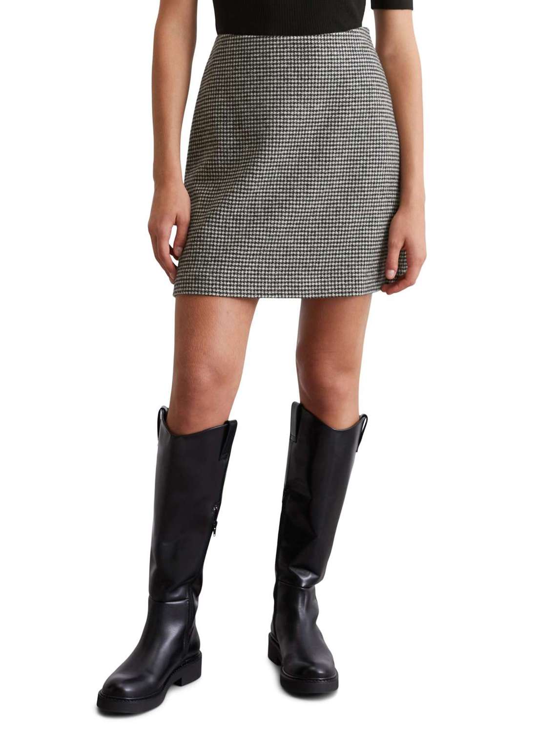 Тканая юбка mit lässigem Hahnentritt-Muster