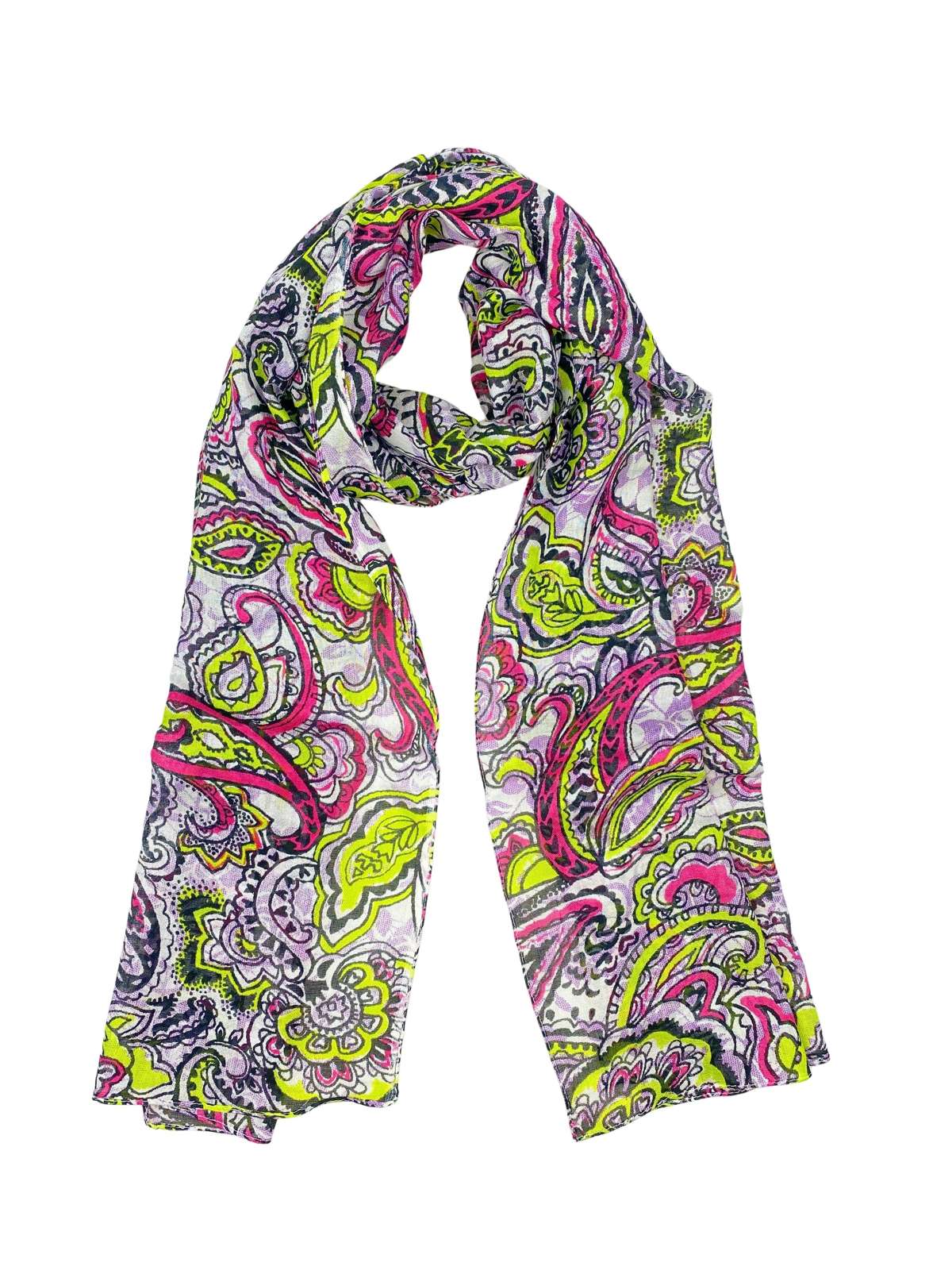 Модный шарф (1 штука) с узором пейсли ярких цветов.