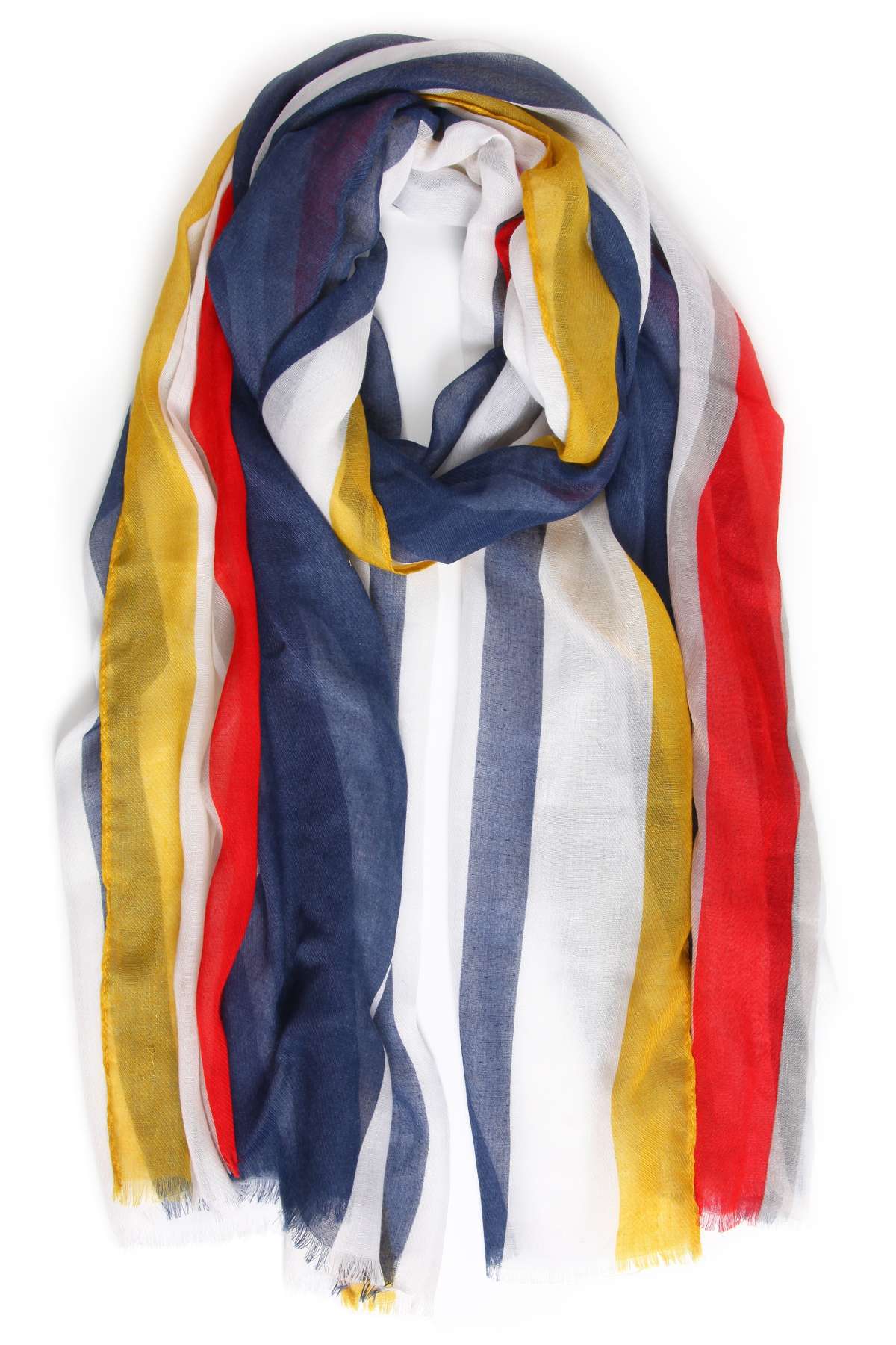 Модный шарф (1 шт.) в узкую и широкую вертикальную полоску.
