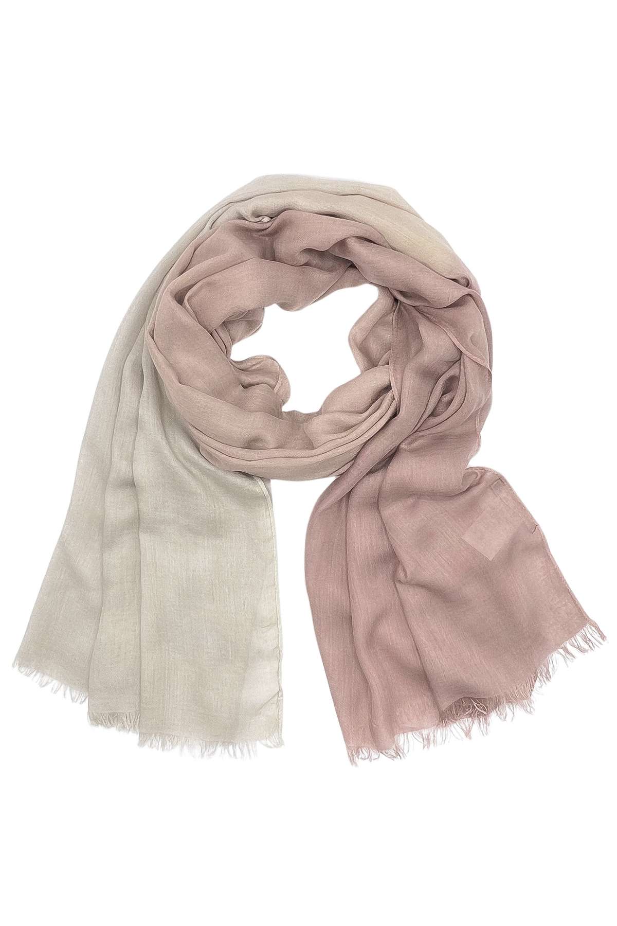 Модный шарф (1 штука), разные бежево-розовые тона.