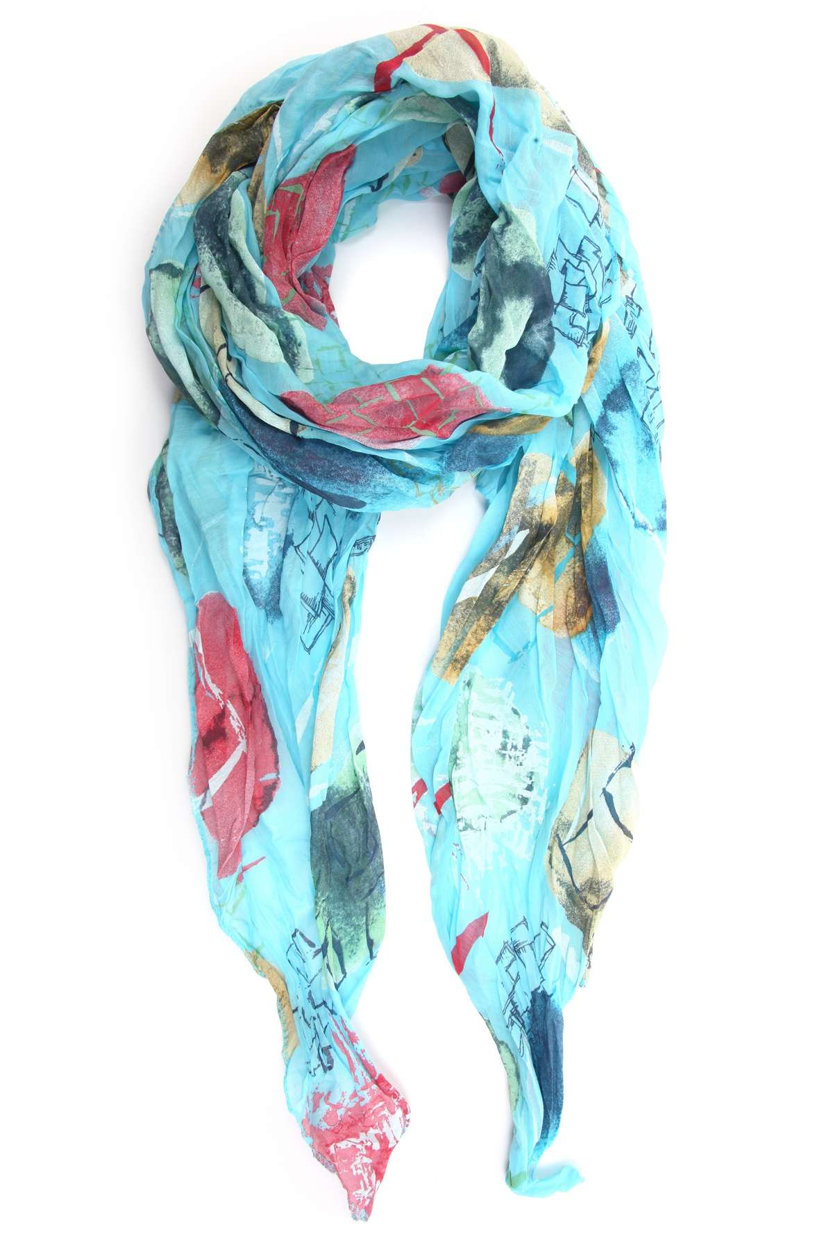 Модный шарф (1 шт.) разных цветов и форм.