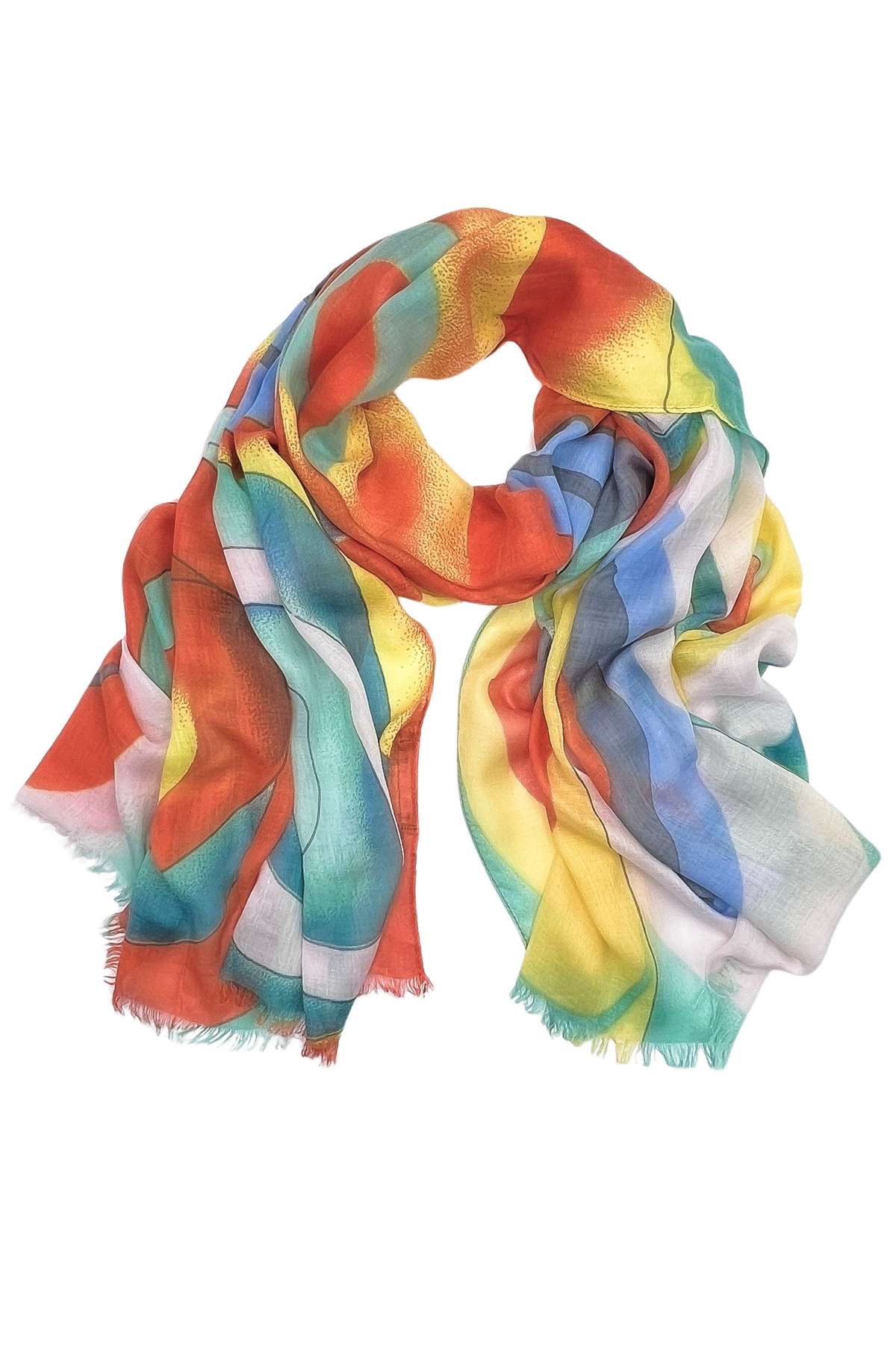 Модный шарф (1 шт.), ярких цветов, красочный.