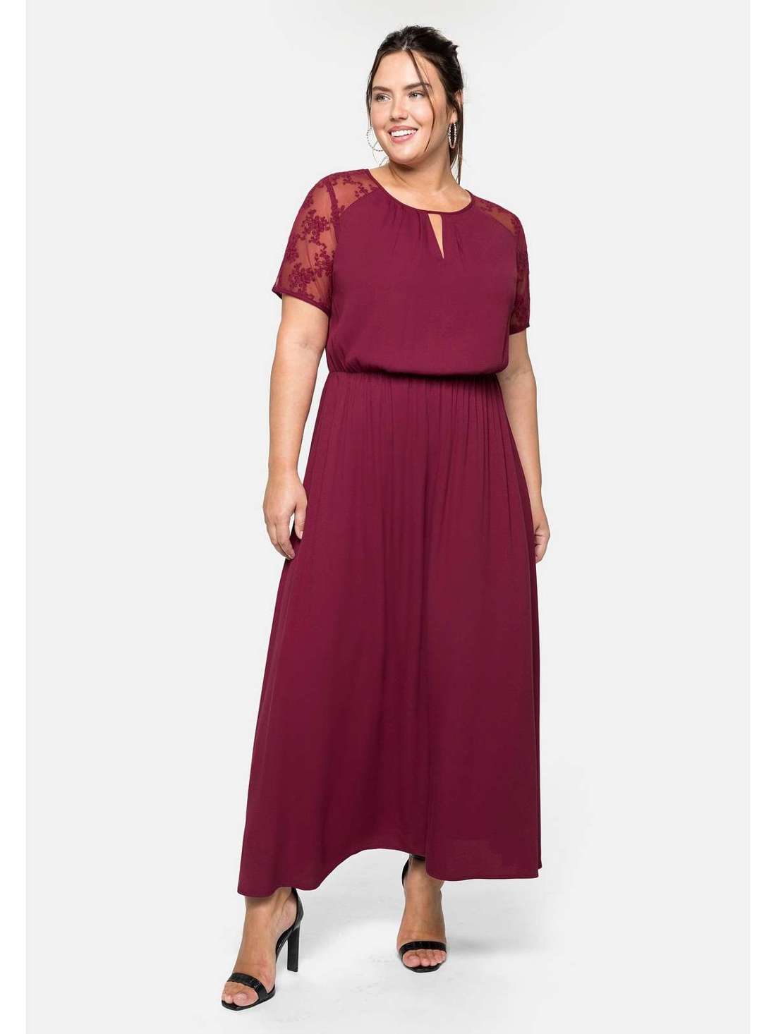 Вечернее платье длины макси с кружевной вставкой Große Größen