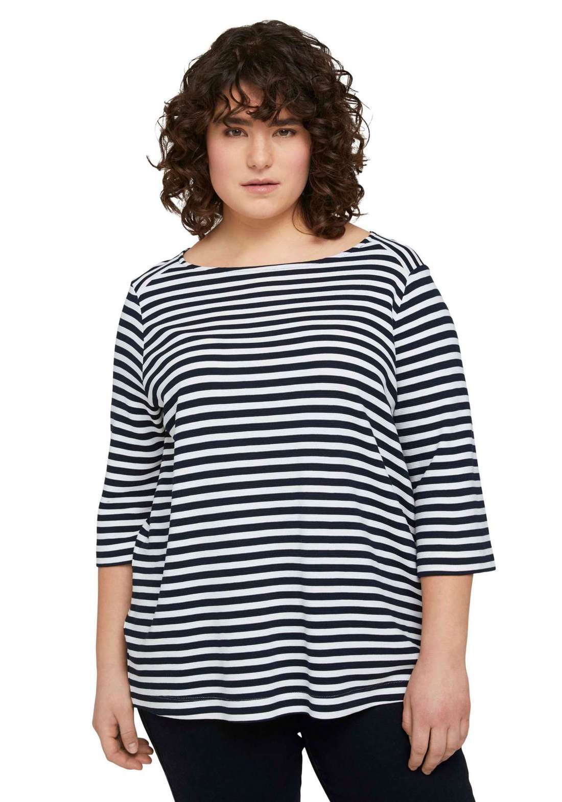 Рубашка с рукавом 3/4 в полоску