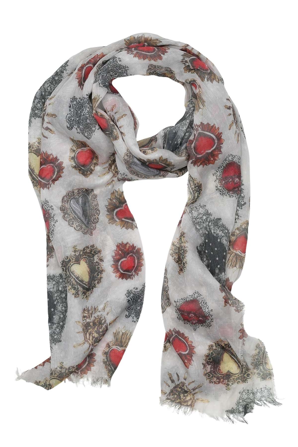 Модный шарф (1 шт.) с ярким принтом драгоценных камней.