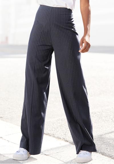 Костюмные брюки в тонкую полоску, элегантные брюки из ткани, с завышенной талией, в стиле casual-шик.