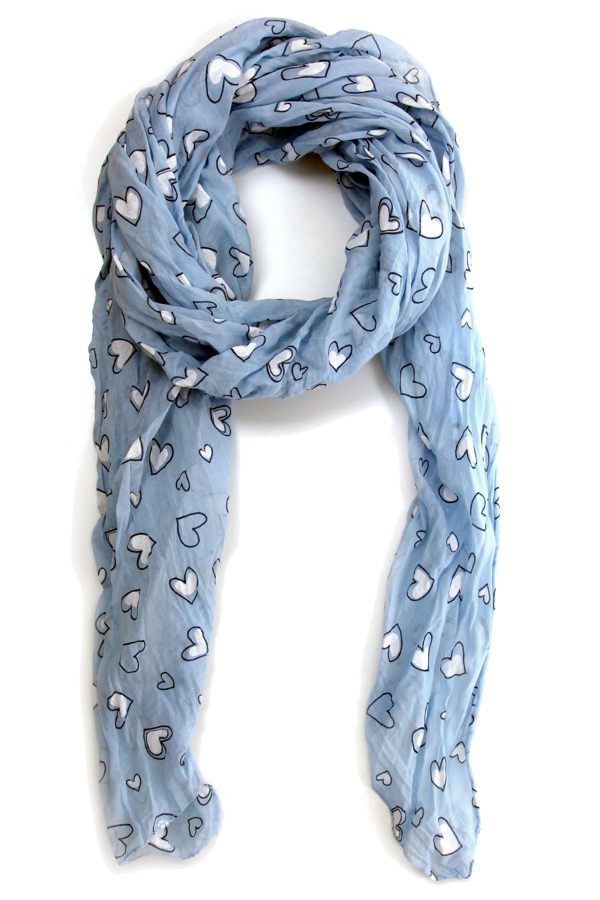 Модный шарф (1 шт.) с сердечками, производство Италия.