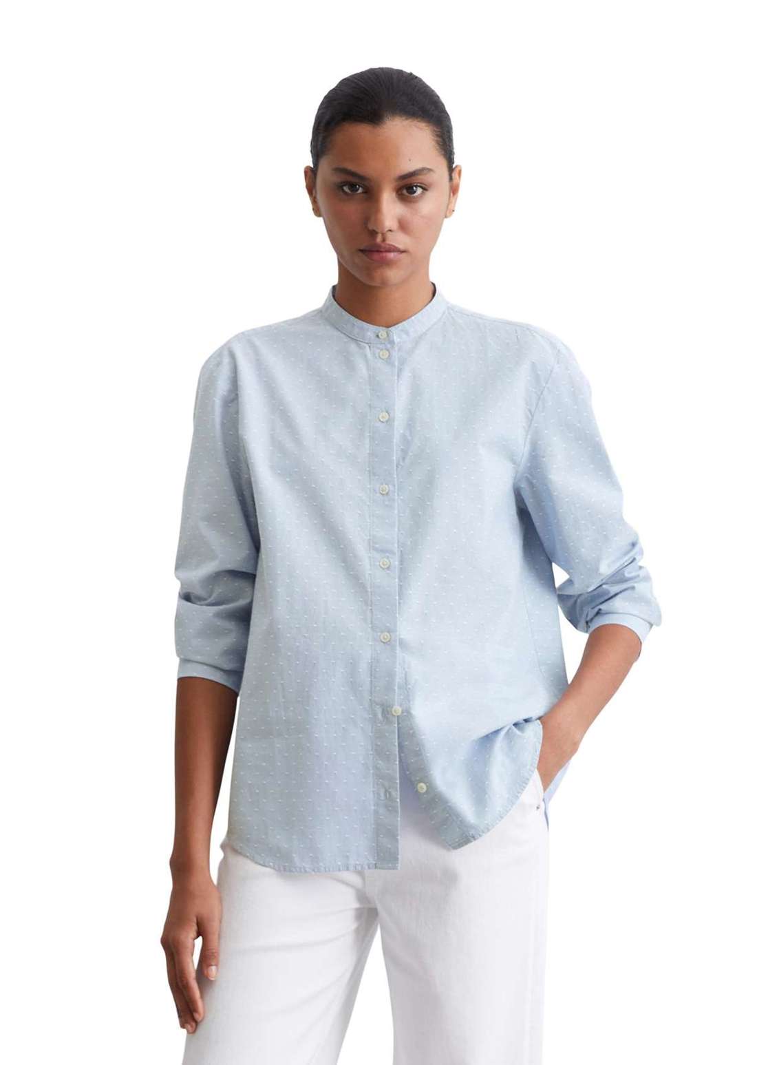 Блузка с длинными рукавами aus Fil-Coupé-Gewebe