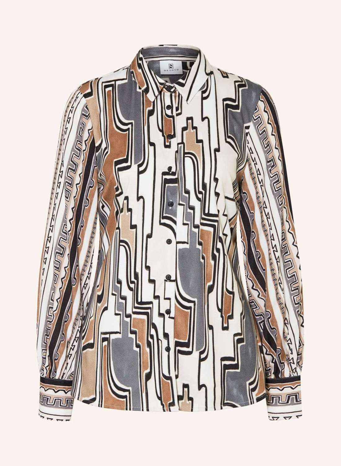 Блузка-рубашка из микса материалов PIA