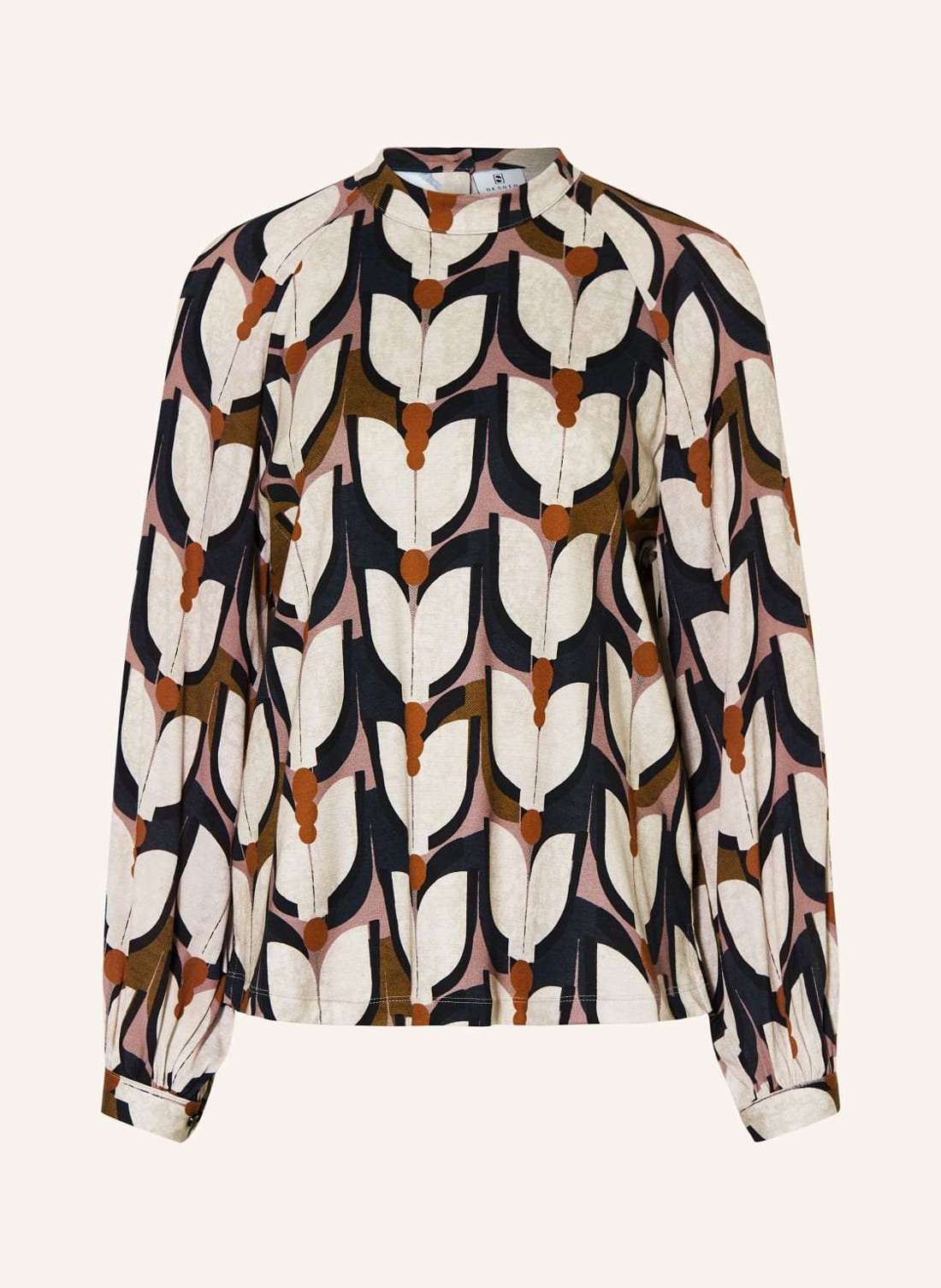 Блузка-рубашка из микса материалов NELE