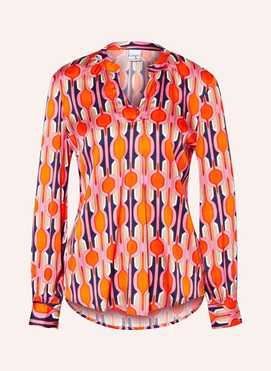 Атласная блузка-рубашка