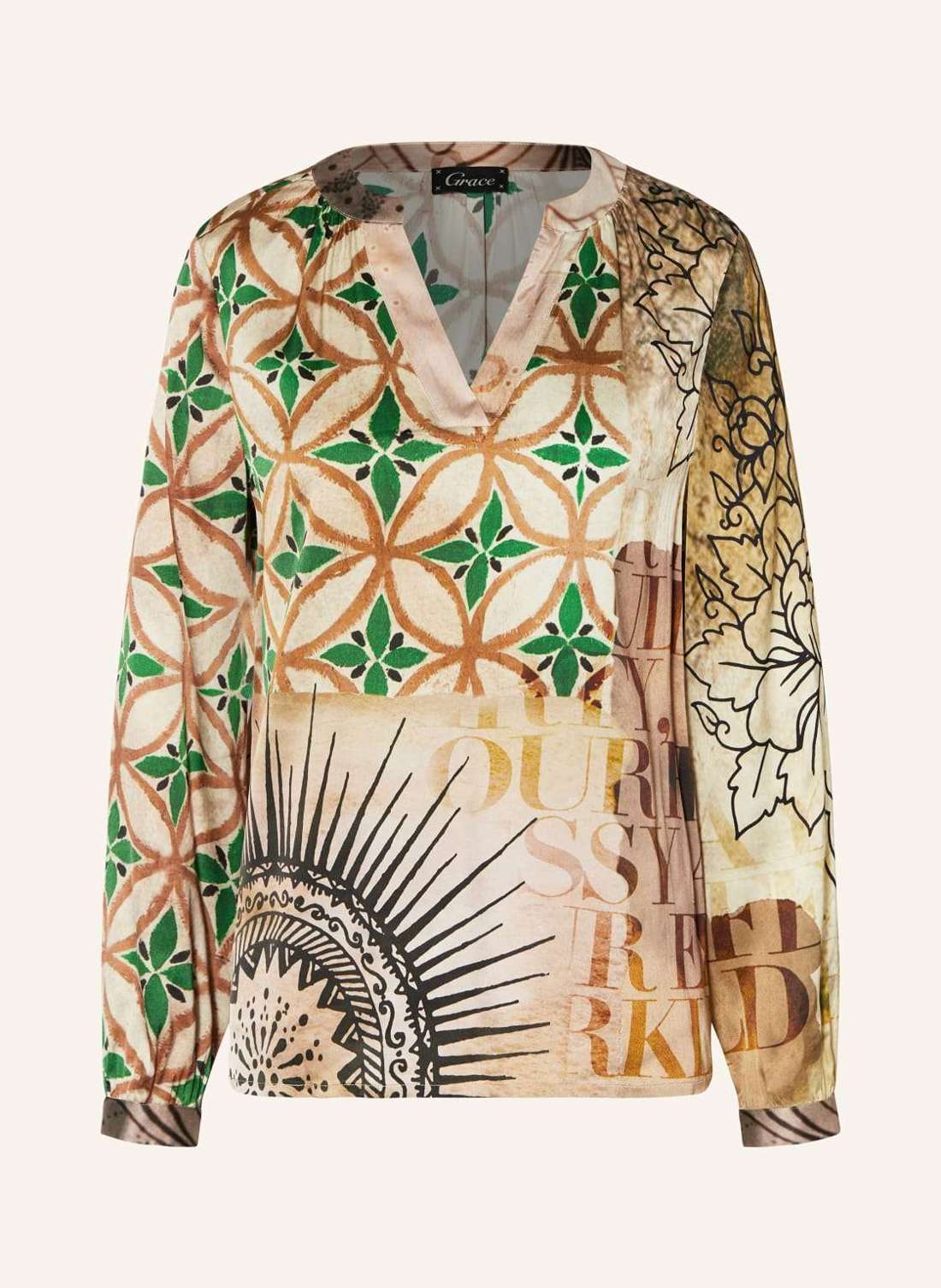 Атласная блузка-рубашка