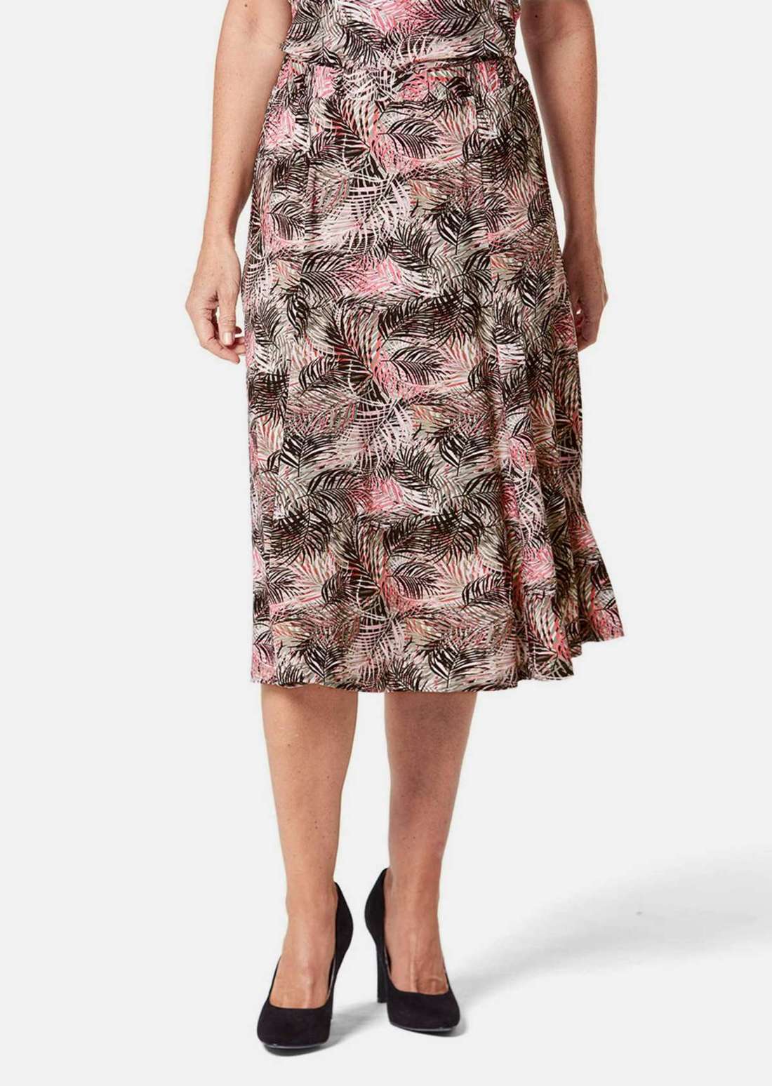 Юбка с принтом из комфортной смеси вискозы и эластана.