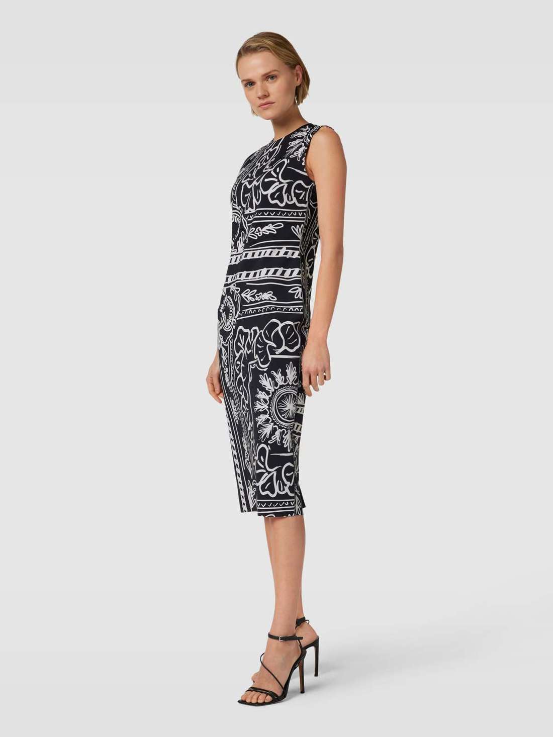 Платье миди с двусторонней молнией сзади