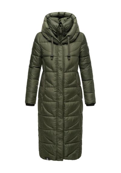 Стеганое пальто, модное зимнее пальто с прорезями и капюшоном.