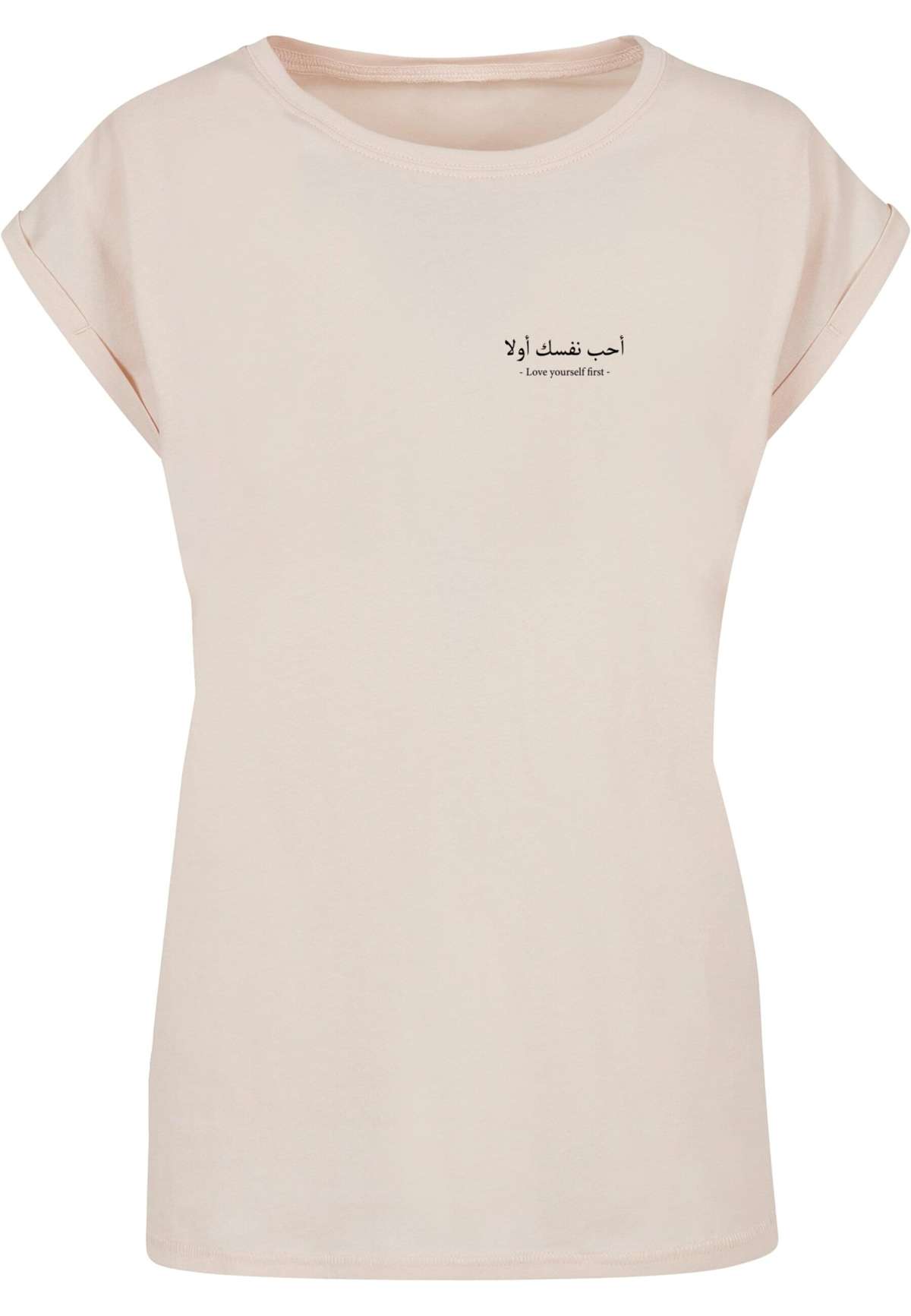 футболка »Damen Ladies Love Yourself First Extended Shoulder Tee«