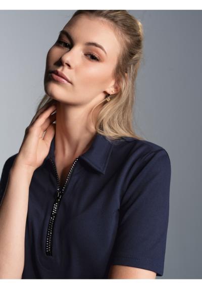 рубашка поло TRIGEMA Slim Fit Poloshirt mit Kristallsteinen