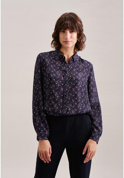 Блузка-рубашка, воротник с длинными рукавами и принтом