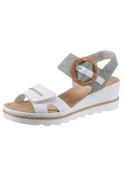 Sandalette, летняя обувь, босоножки, танкетка, с эффектной декоративной застежкой.