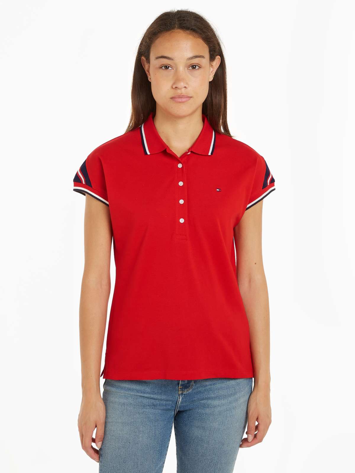 Рубашка-поло со вставками контрастного цвета