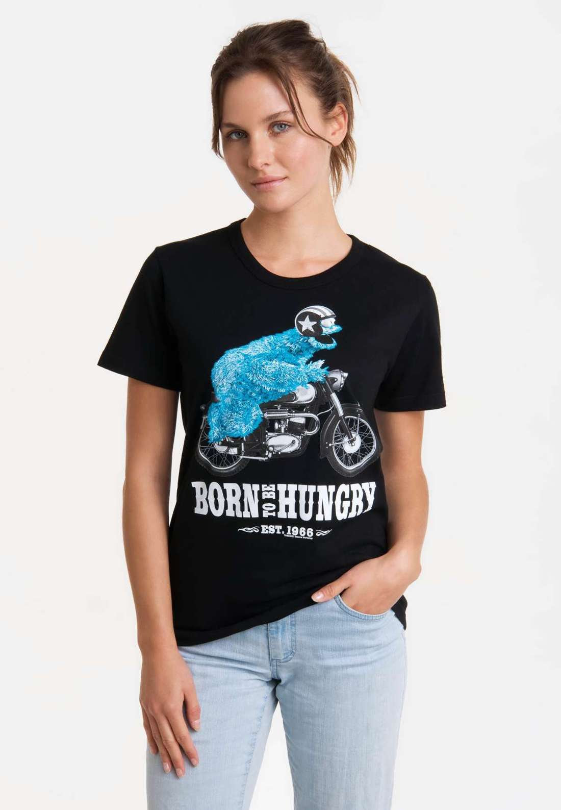 Футболка с лицензионным принтом Sesamstrasse - Krümelmonster Motorrad
