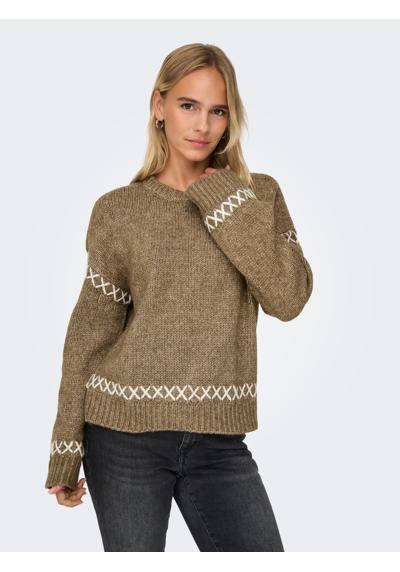 Свитер с круглым вырезом ONLAMANDA LIFE LS O-NECK DETAIL CC KNT