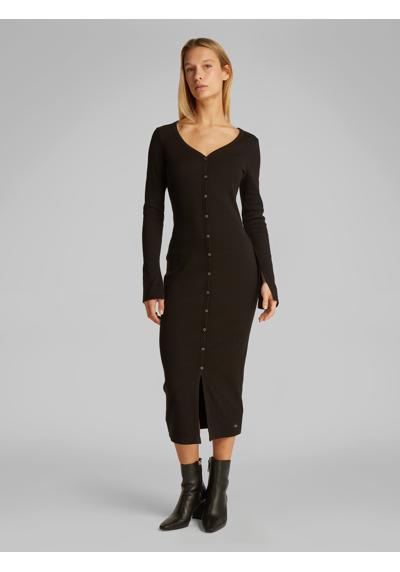 Платье макси с логотипом WOVEN LABEL LS RIB DRESS