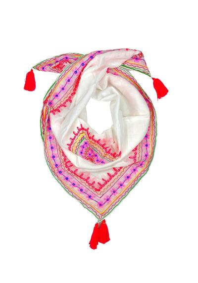 Модный шарф (1 шт.), расшитый яркими цветовыми акцентами.