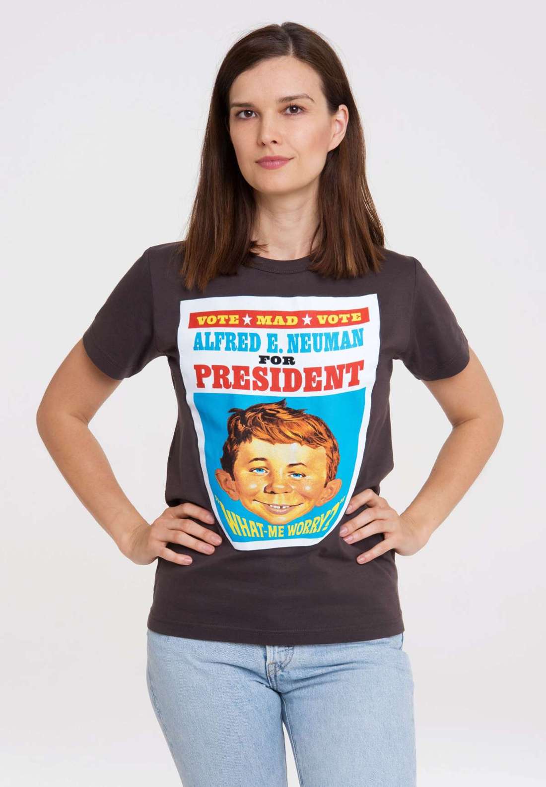 Футболка с классным принтом Mad - Alfred E. Neumann For President