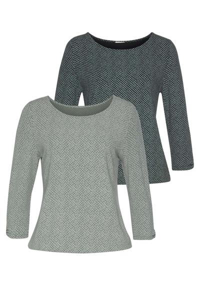 рубашка с рукавом 3/4 mit kleinem Cut-Out am Ärmelsaum