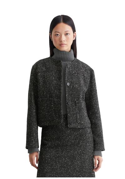 Короткая куртка aus Herringbone-Wolle-Mix