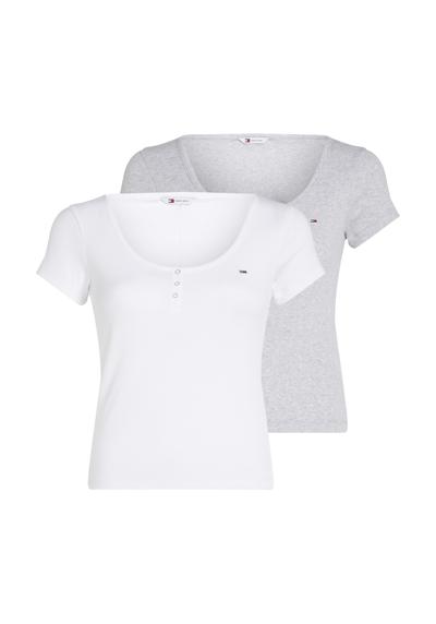 Футболка с фирменным лейблом Tommy Jeans TJW 2PACK HENLEY SS RIB TEE