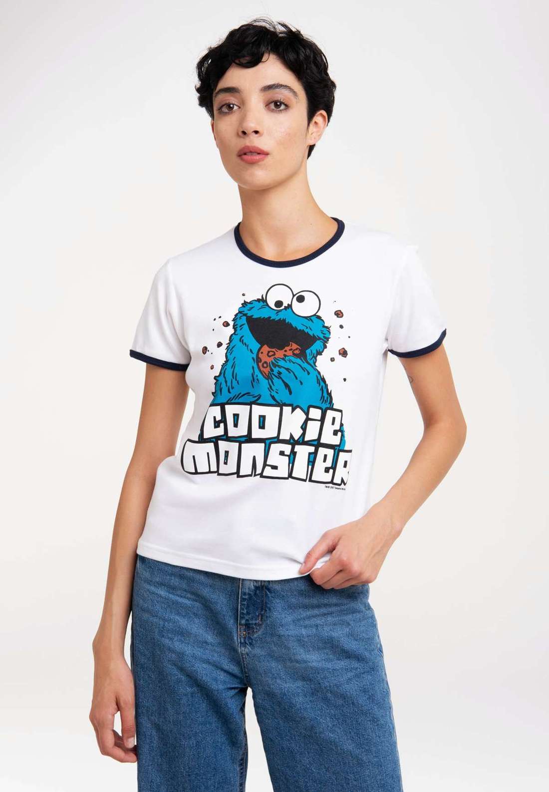 Футболка с лицензионным принтом Sesamstrasse - Krümelmonster