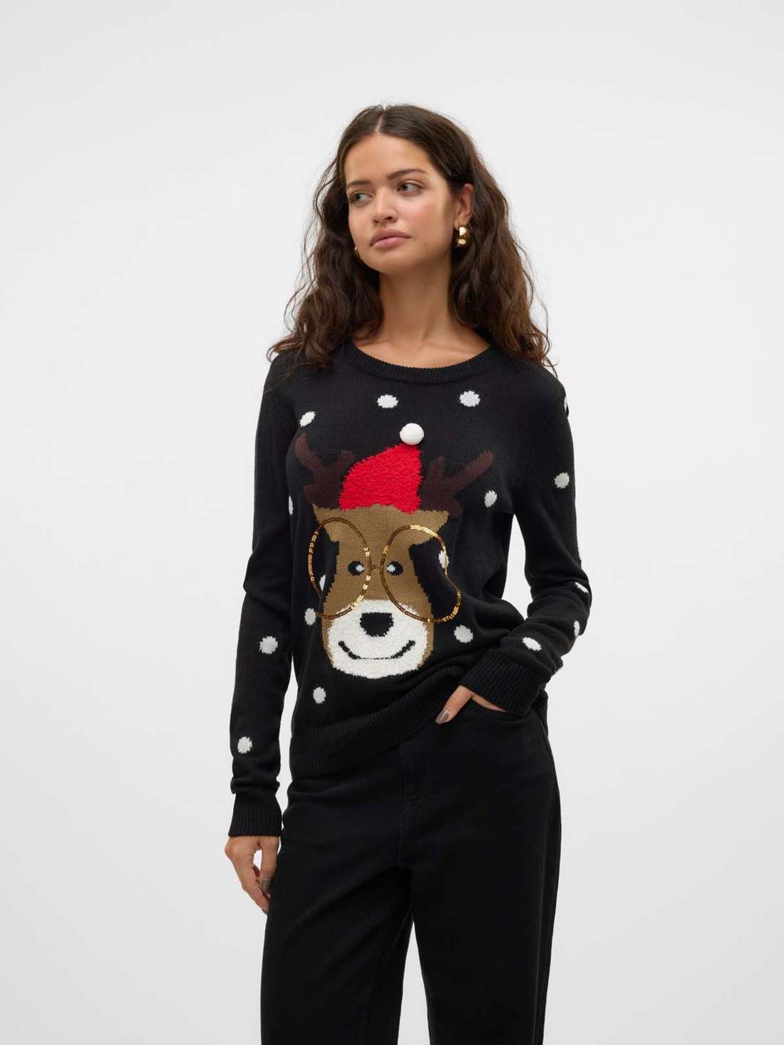 Рождественский свитер VMTINSEL LS O-NECK BLOUSE XMAS REP2