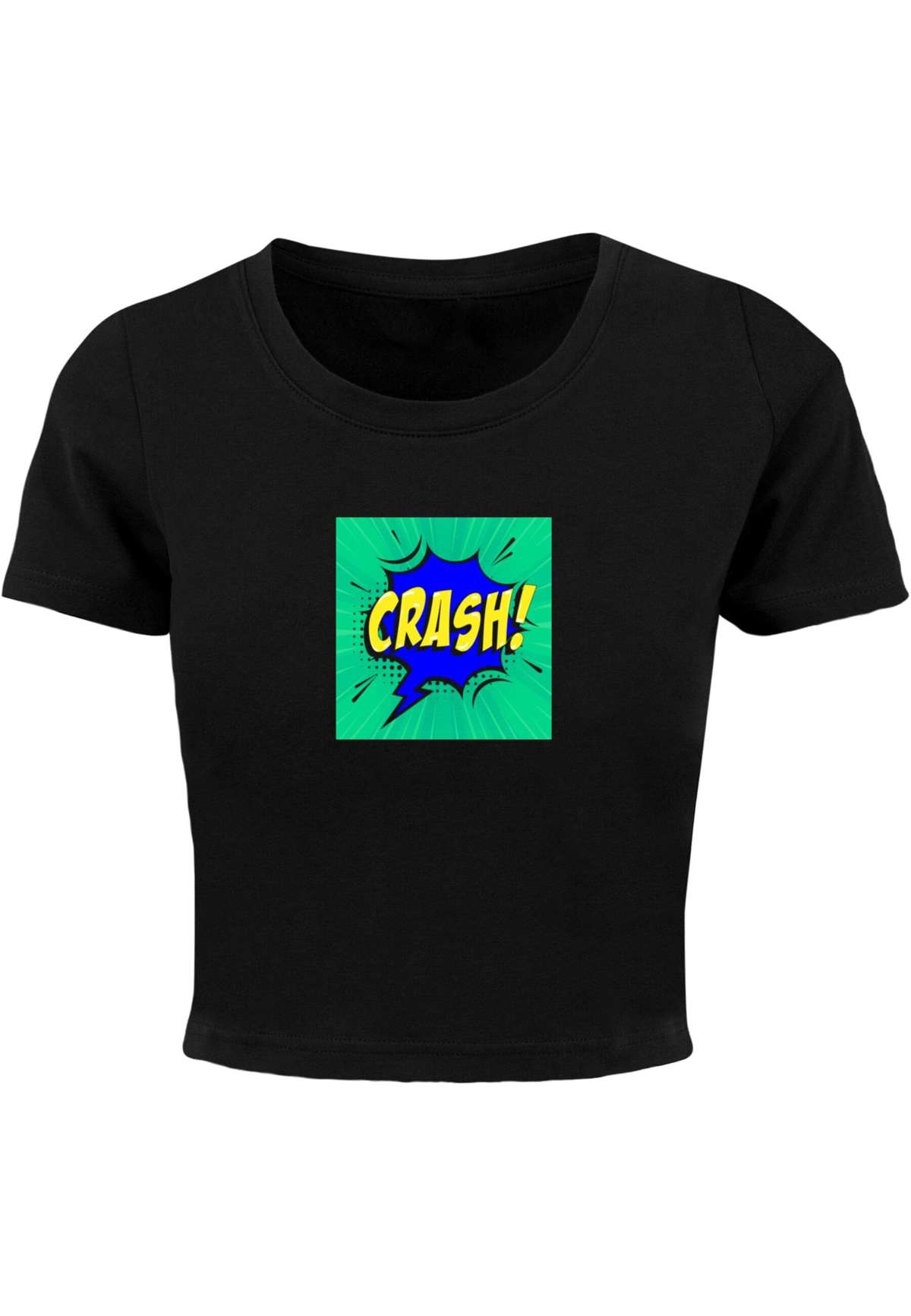 футболка »Damen Ladies CRASH Comic Cropped Tee«