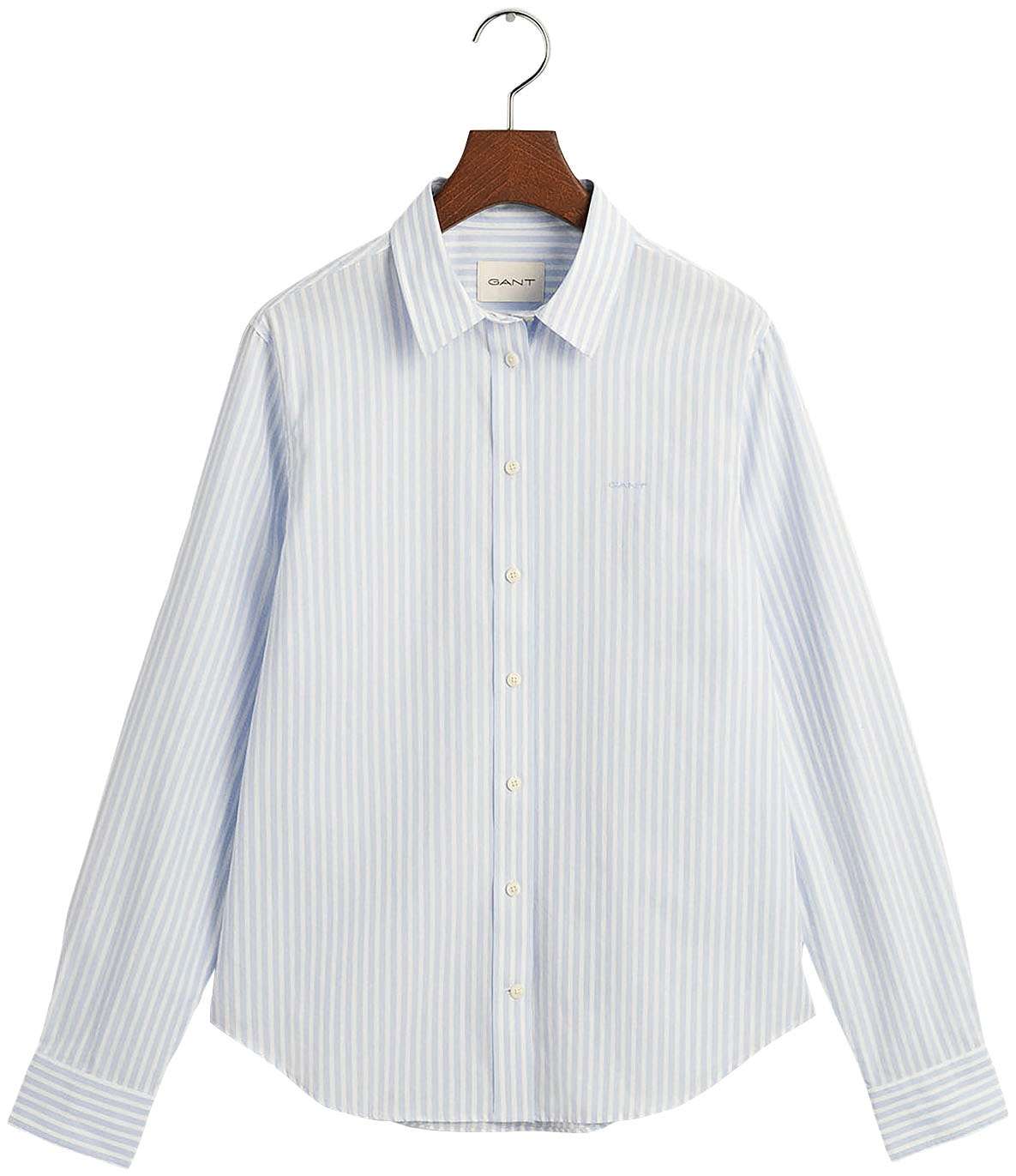 Блузка-рубашка с небольшой вышивкой логотипа на груди