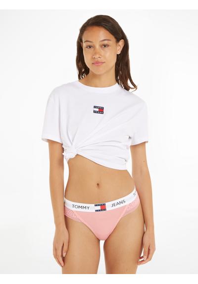 Трусики с кружевом и эластичным поясом с логотипом Tommy Hilfiger THONG