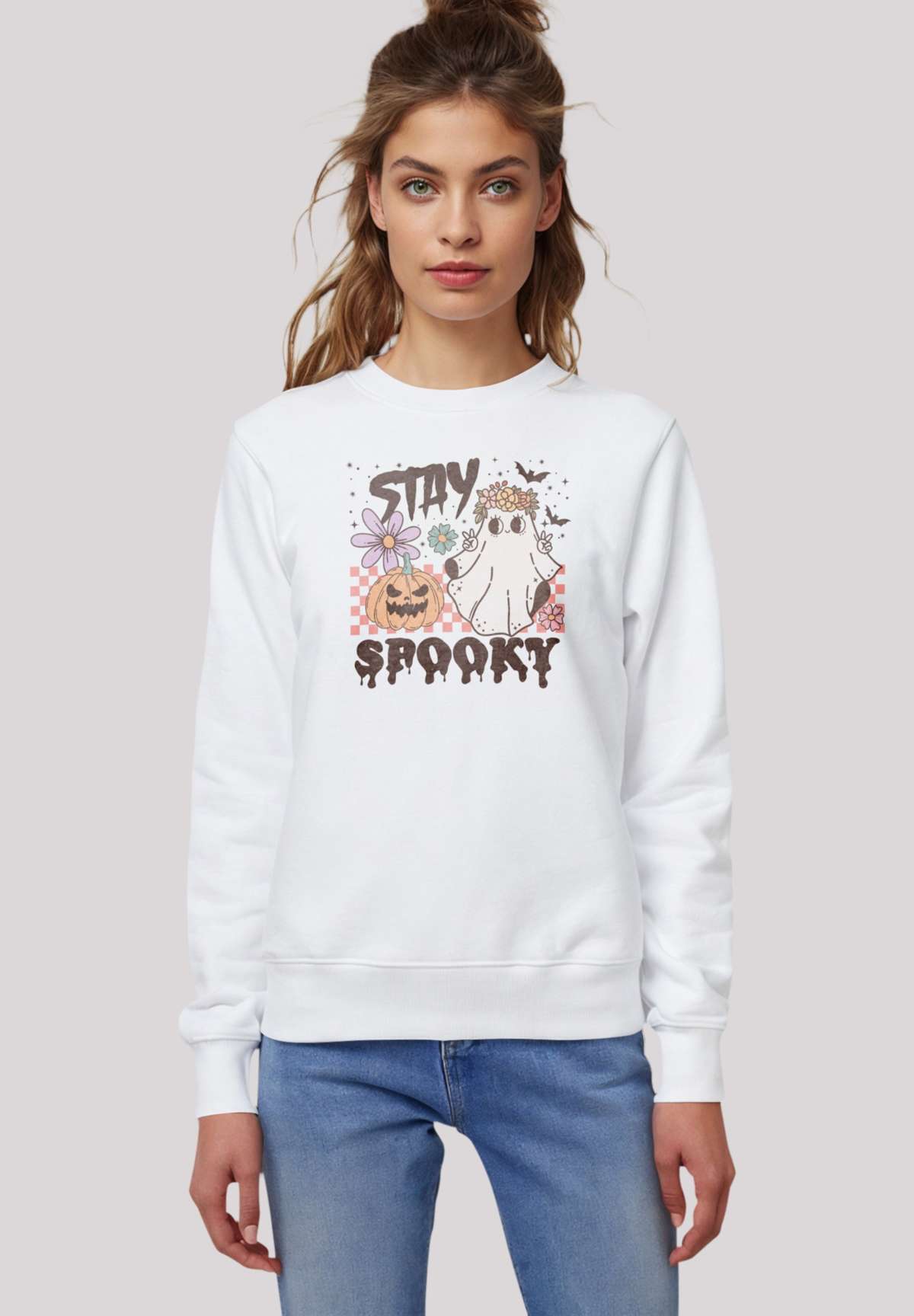 толстовка Retro Halloween Stay Spooky rainbow