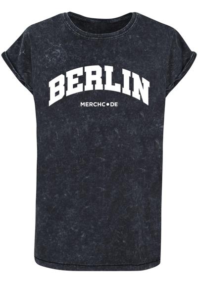 футболка Damen Ladies Berlin Wording - Acid Washed T-Shirt