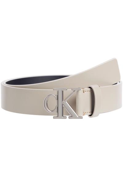 Кожаный ремень с пряжкой с логотипом MONO PLAQUE LTHR BELT 30MM