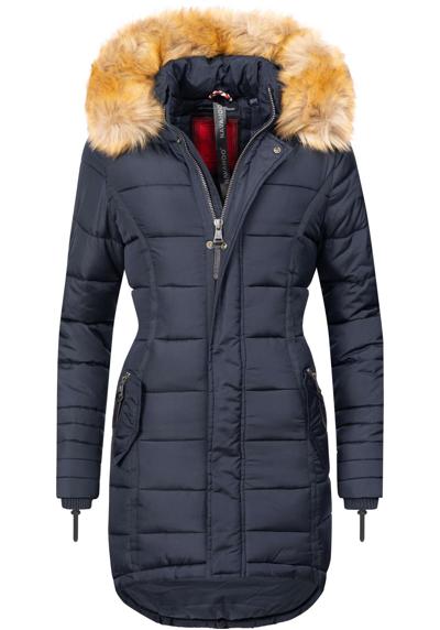 Стеганое пальто, качественное зимнее пальто с элегантным искусственным мехом.