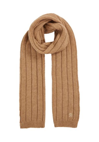 Шарф вязанной вязки, шарф вязанной резинкой с монограммой.