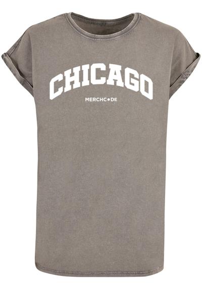 футболка Damen Ladies Chicago Wording - Acid Washed T-Shirt
