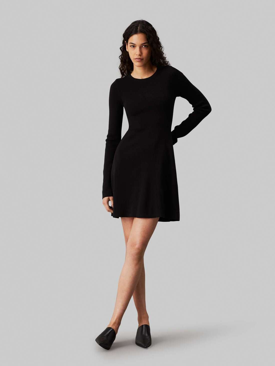 Платье-свитшот с вышивкой логотипа CK INTARSIA SWEATER DRESS