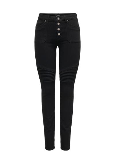 Джинсы скинни с байкерскими деталями ONLHUSH MID WAIST SK POC BIKER PIM DNM