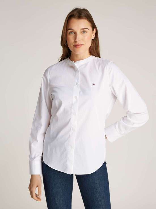 Блуза-рубашка с флагом Tommy Hilfiger COLLARLESS POPLIN REGULAR SHIRT
