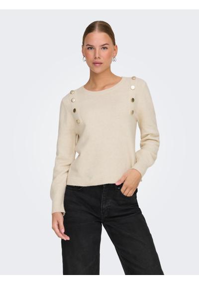 Вязаный свитер ONLJEANETT LIFE LS BUTTON O-NECK CS KNT