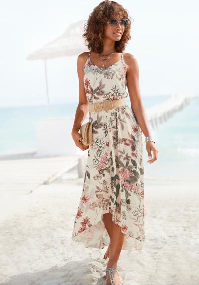 Платье макси с цветочным принтом, легкое летнее платье в стиле маллет, пляжное платье.