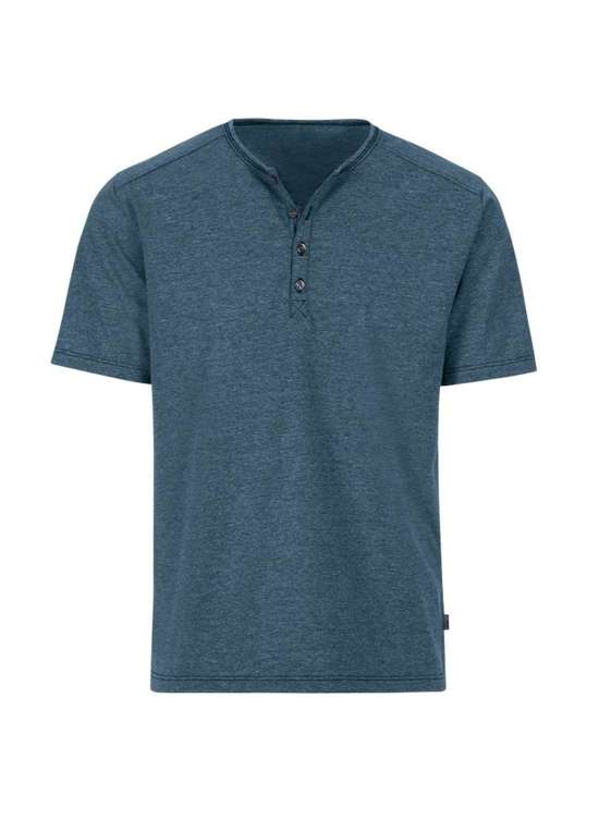 футболка TRIGEMA T-Shirt mit Knopfleiste DELUXE Baumwolle
